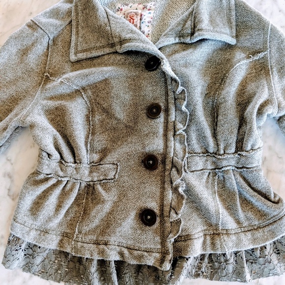 Decree Girls Ruffle Button up Jacket - Picture 2 of 5